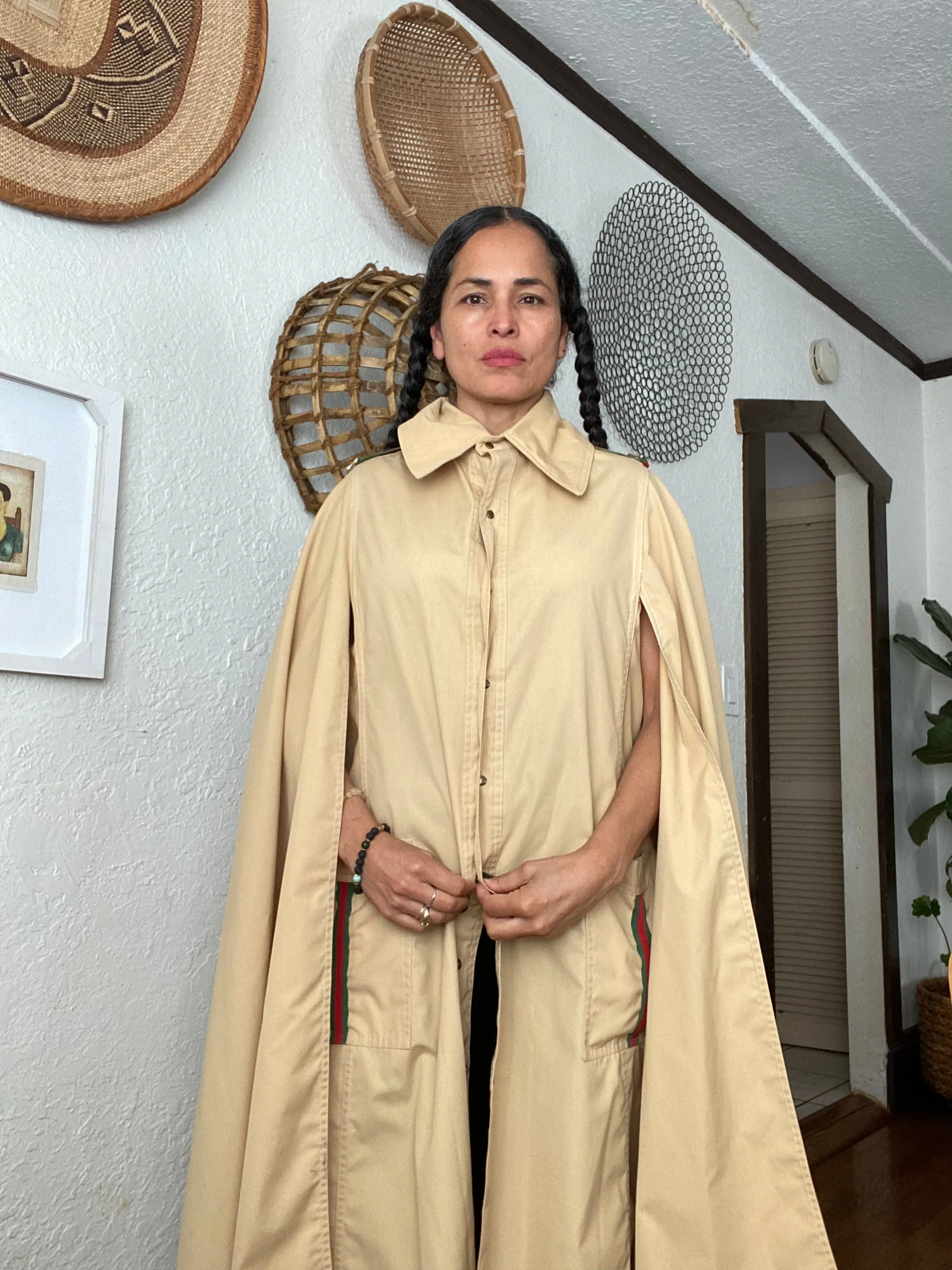 1960s Hensel Gucci Style Cape Trench Coat