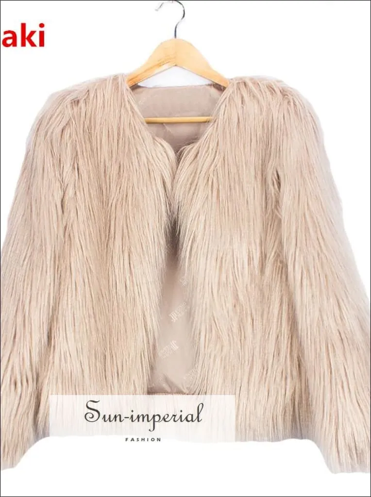 6 Colors plus Size S- 4xl Women Fluffy Faux Fur Coats Jackets Women Winter Warm Coat Female