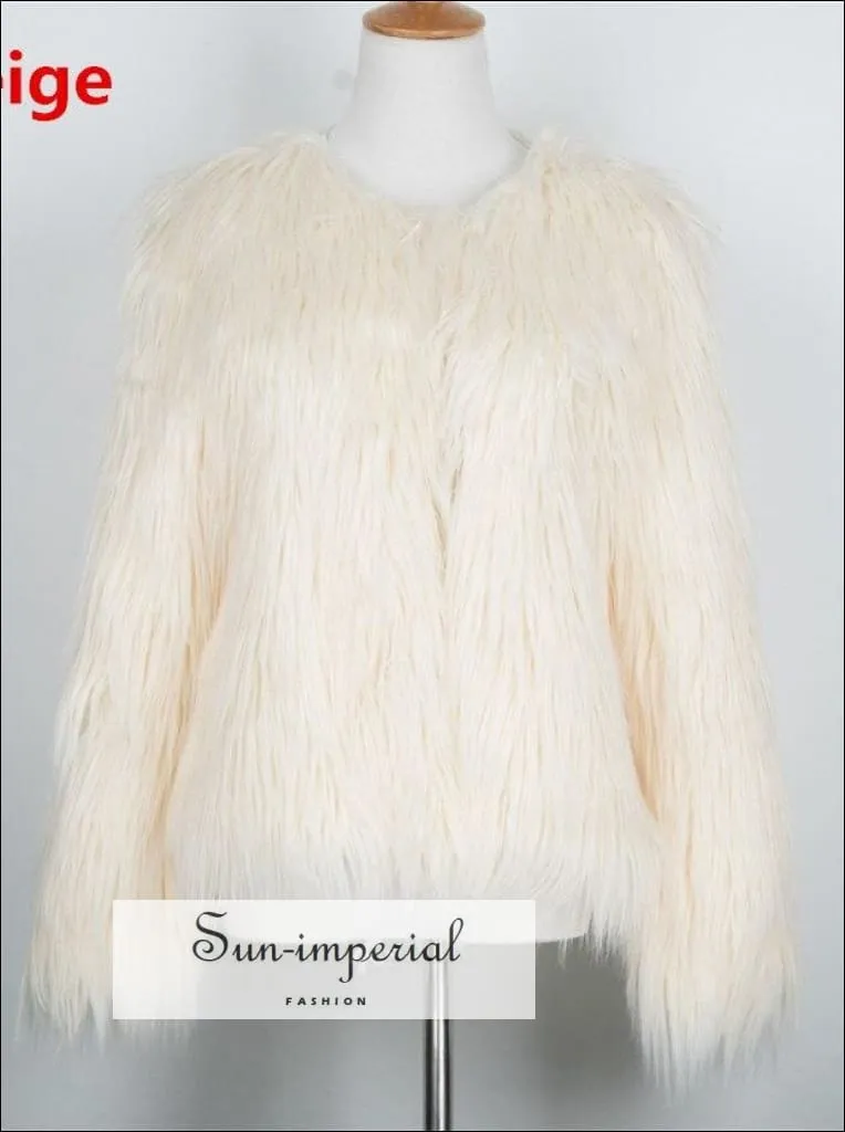 6 Colors plus Size S- 4xl Women Fluffy Faux Fur Coats Jackets Women Winter Warm Coat Female