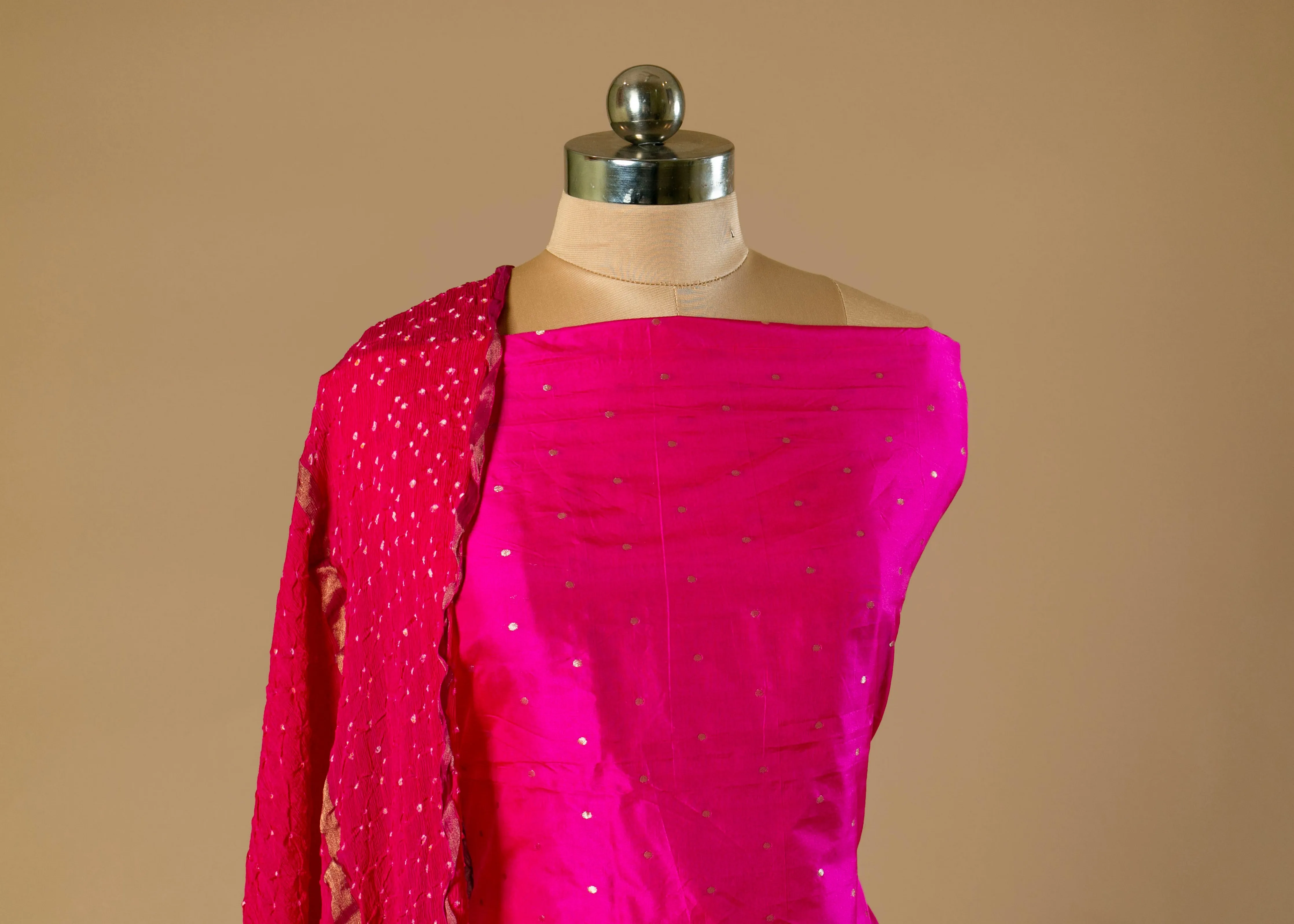 Add Glamour to Your Ethnic Wardrobe with our Hot Pink Silk Suit