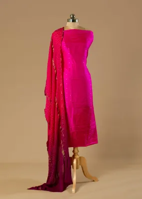 Add Glamour to Your Ethnic Wardrobe with our Hot Pink Silk Suit