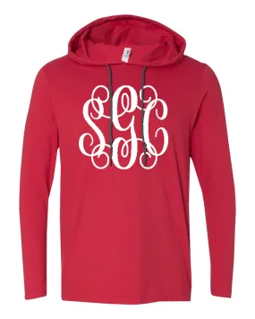 Anvil Lightweight Hoodie Tee with Big Monogram