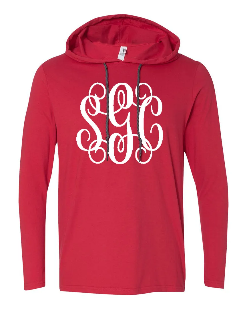 Anvil Lightweight Hoodie Tee with Big Monogram