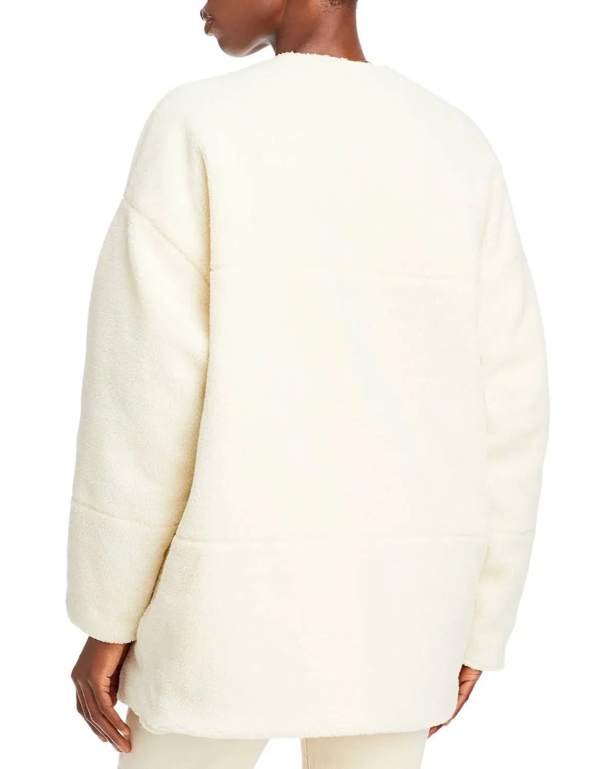 AQUA x PENDLETON LADIES IVORY COAT REVERSIBLE DROP SHOULDER