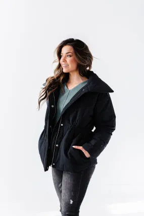 Arden Puffer Coat in Black