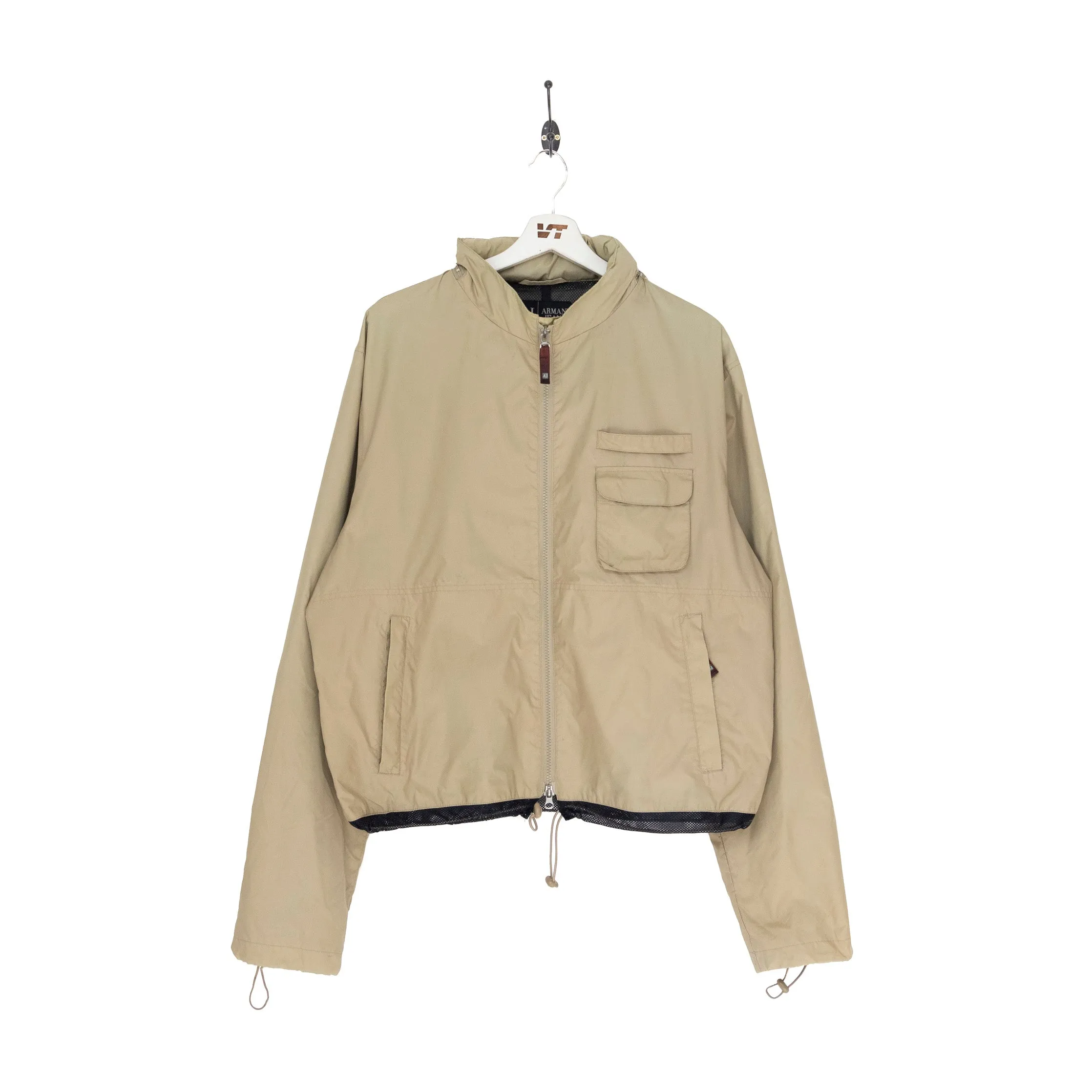 Armani Jeans Beige Waist Toggle Technical Jacket