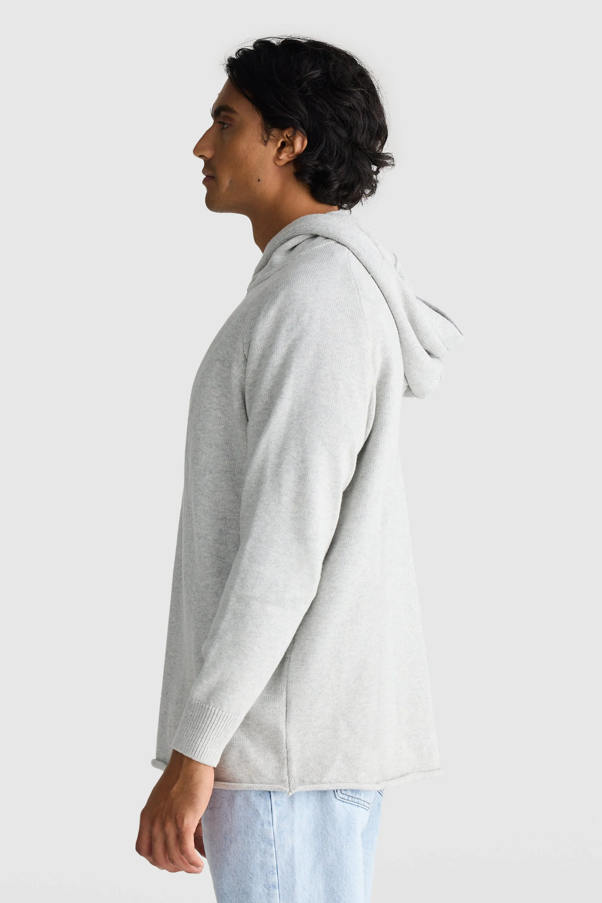 Atlas Knit Hoodie Grey Marle