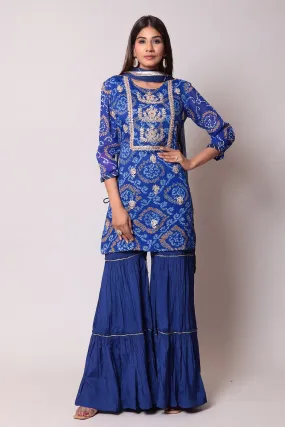 Bandhej Georgette Suit with Gota Patti work.