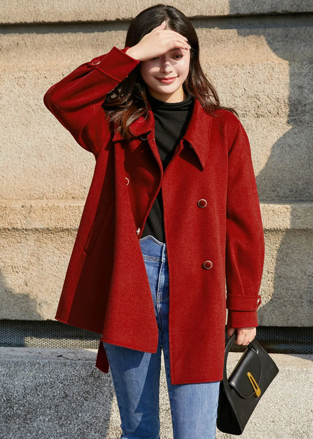 Belted Double Face Wool Coat