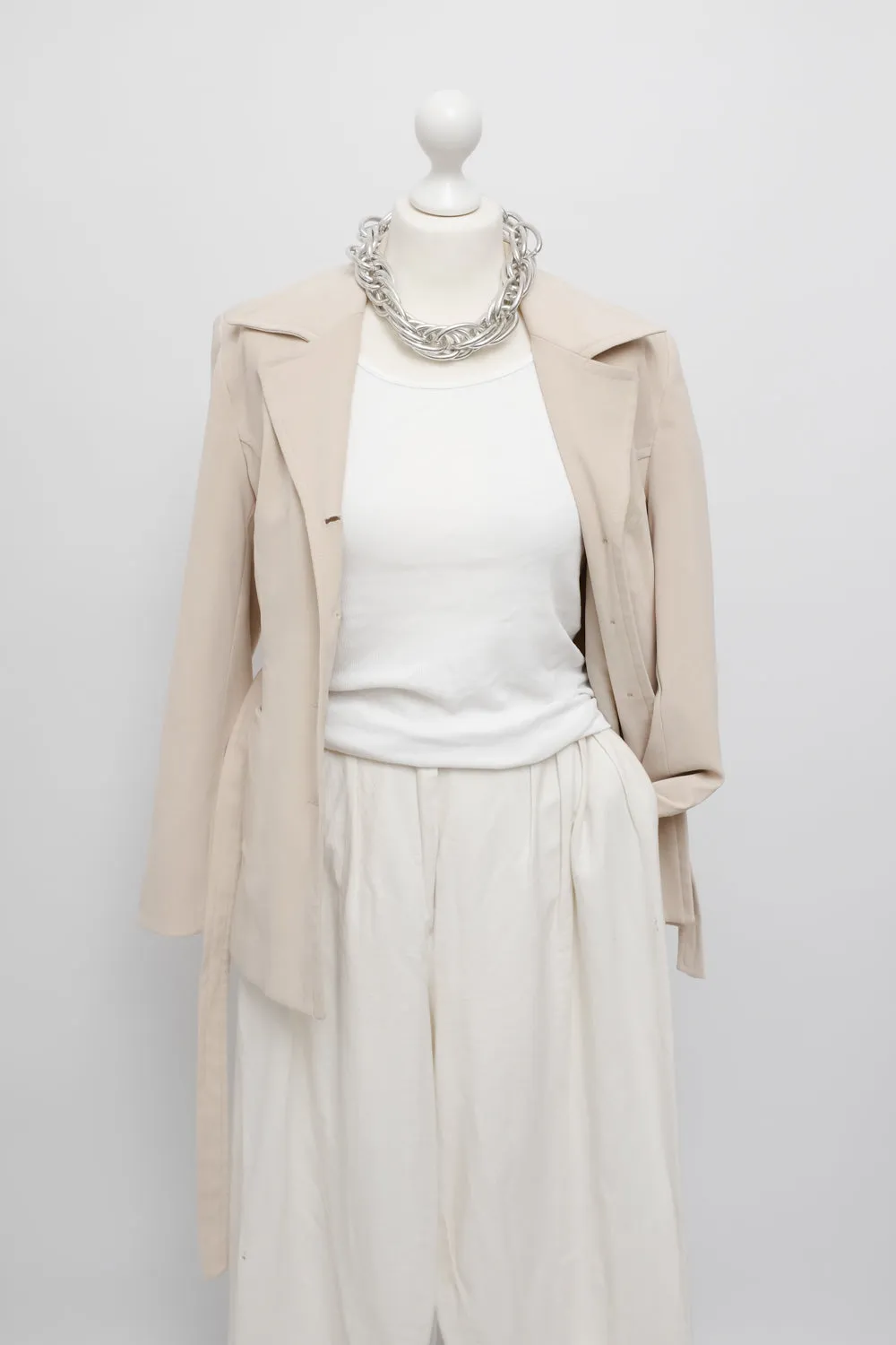 BELTED SLIM BEIGE VINTAGE BLAZER