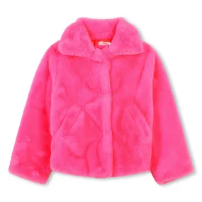 Billieblush Girls Pink Faux Fur Coat U20436