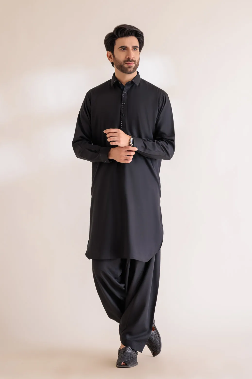 BLACK-BLENDED-SHALWAR SUIT - (GSSW23-065)