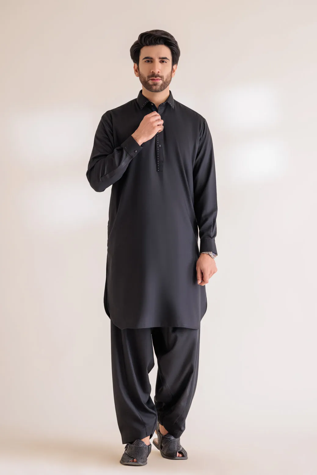 BLACK-BLENDED-SHALWAR SUIT - (GSSW23-065)