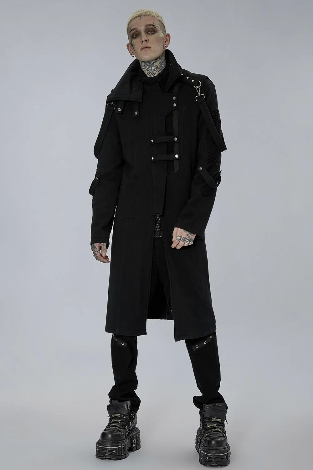 Black Militia Trench Coat