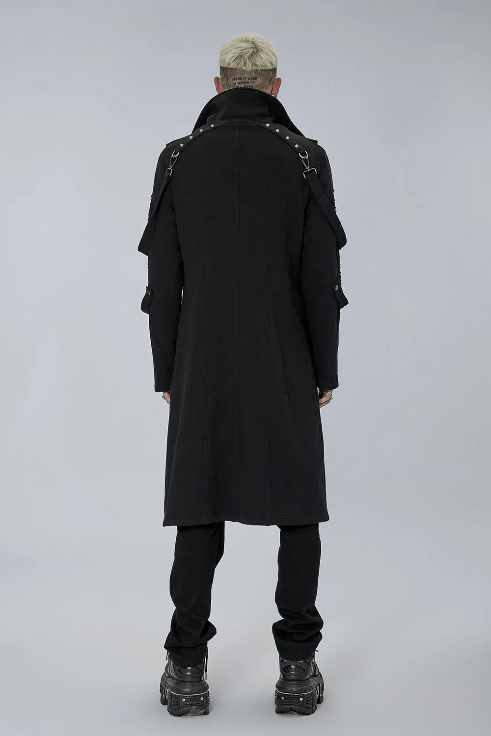 Black Militia Trench Coat