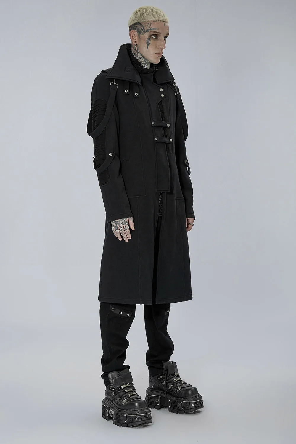 Black Militia Trench Coat