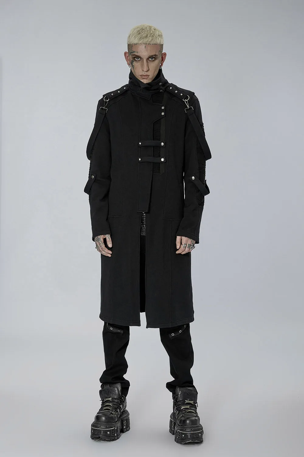 Black Militia Trench Coat