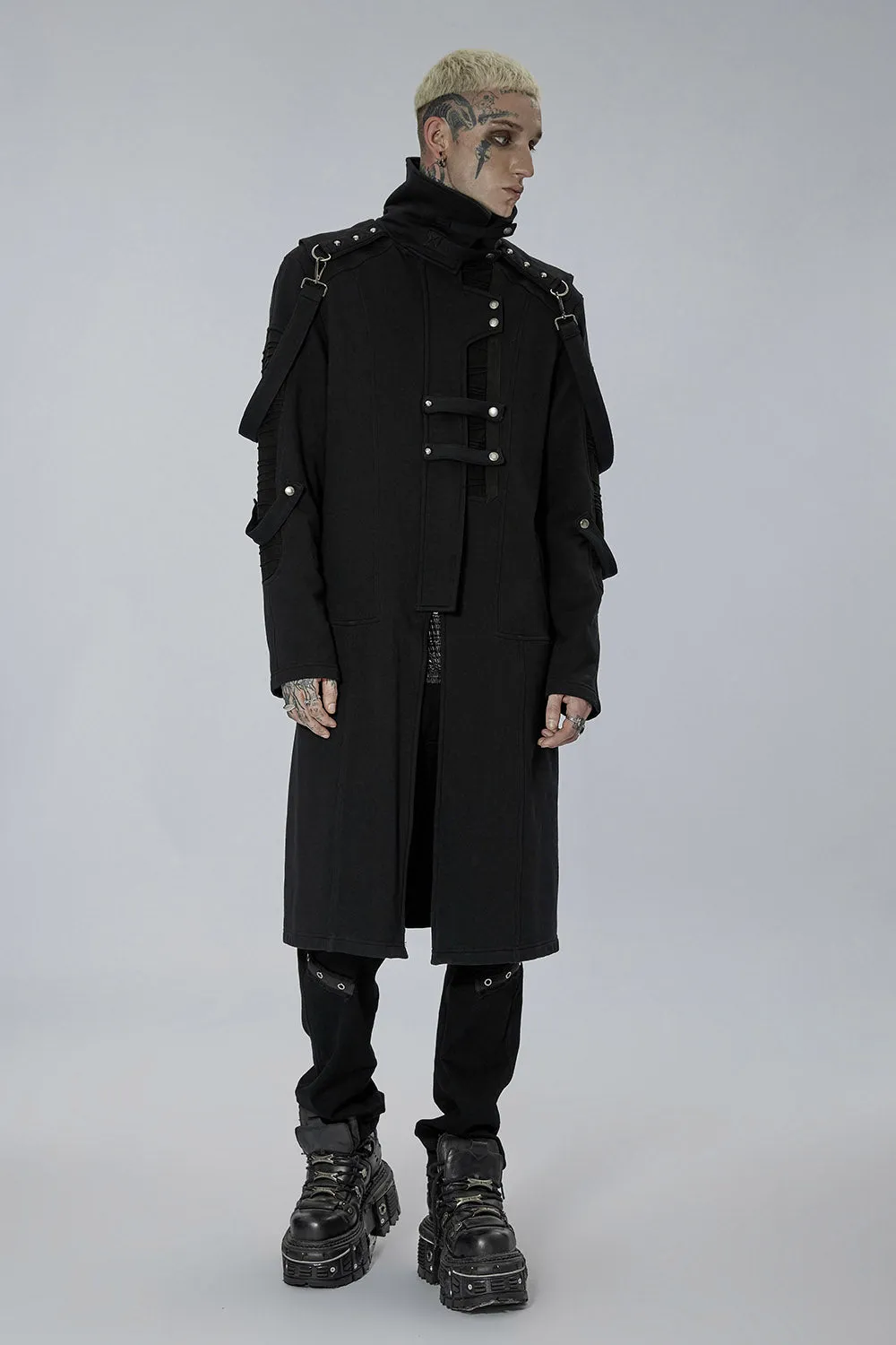 Black Militia Trench Coat