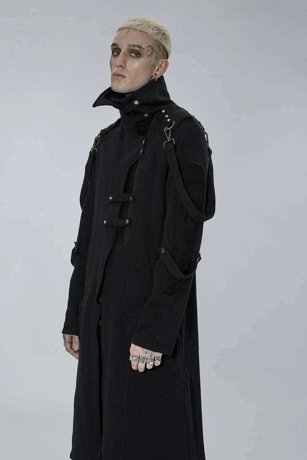 Black Militia Trench Coat