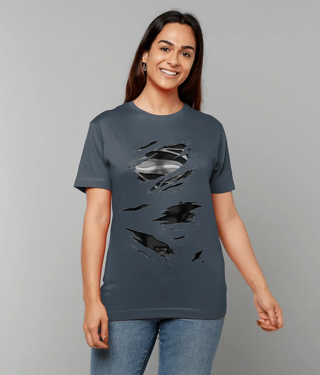 Black Suit Superman Torn T-Shirt