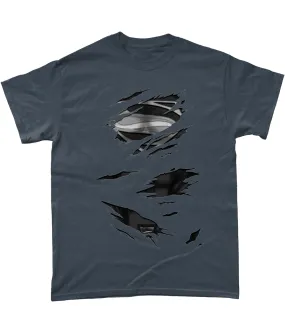 Black Suit Superman Torn T-Shirt