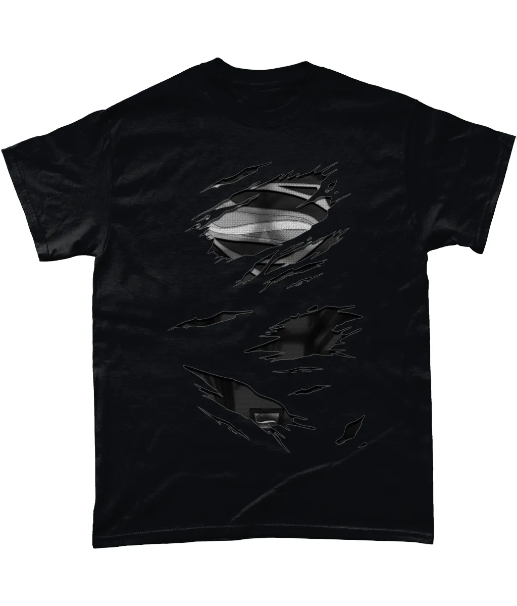 Black Suit Superman Torn T-Shirt