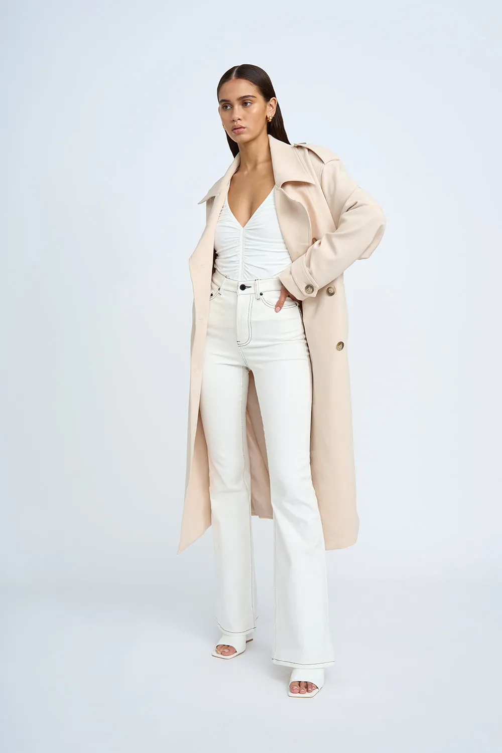 Blair Belted Trench Coat - Sand