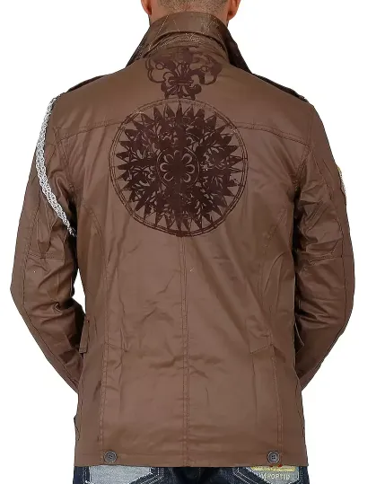 BLANCO LABEL LA COSA NUESTRA MEN'S MILITIA JACKET WITH CHAIN DETAIL STOUT - BL-6041