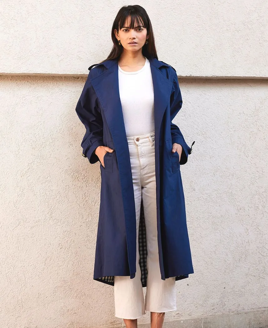 Blue Sage Trench Coat