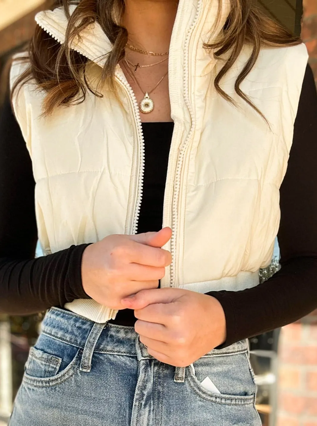 Bundled Up Cropped Vest