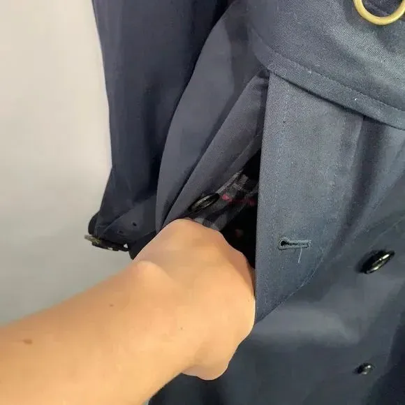 Burberry VTG Navy Lined Trench Coat