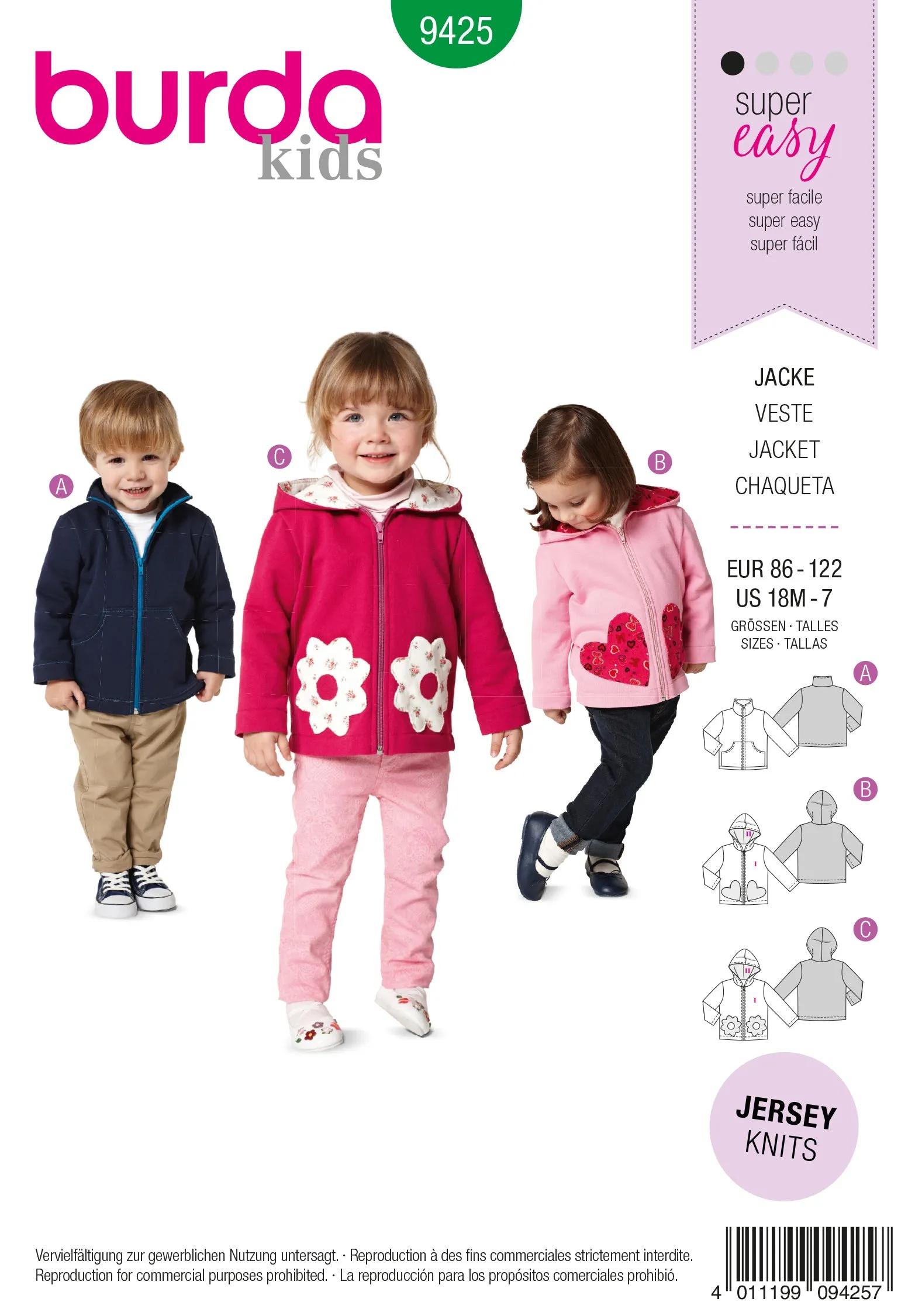 Burda Baby/Child Jacket 9425