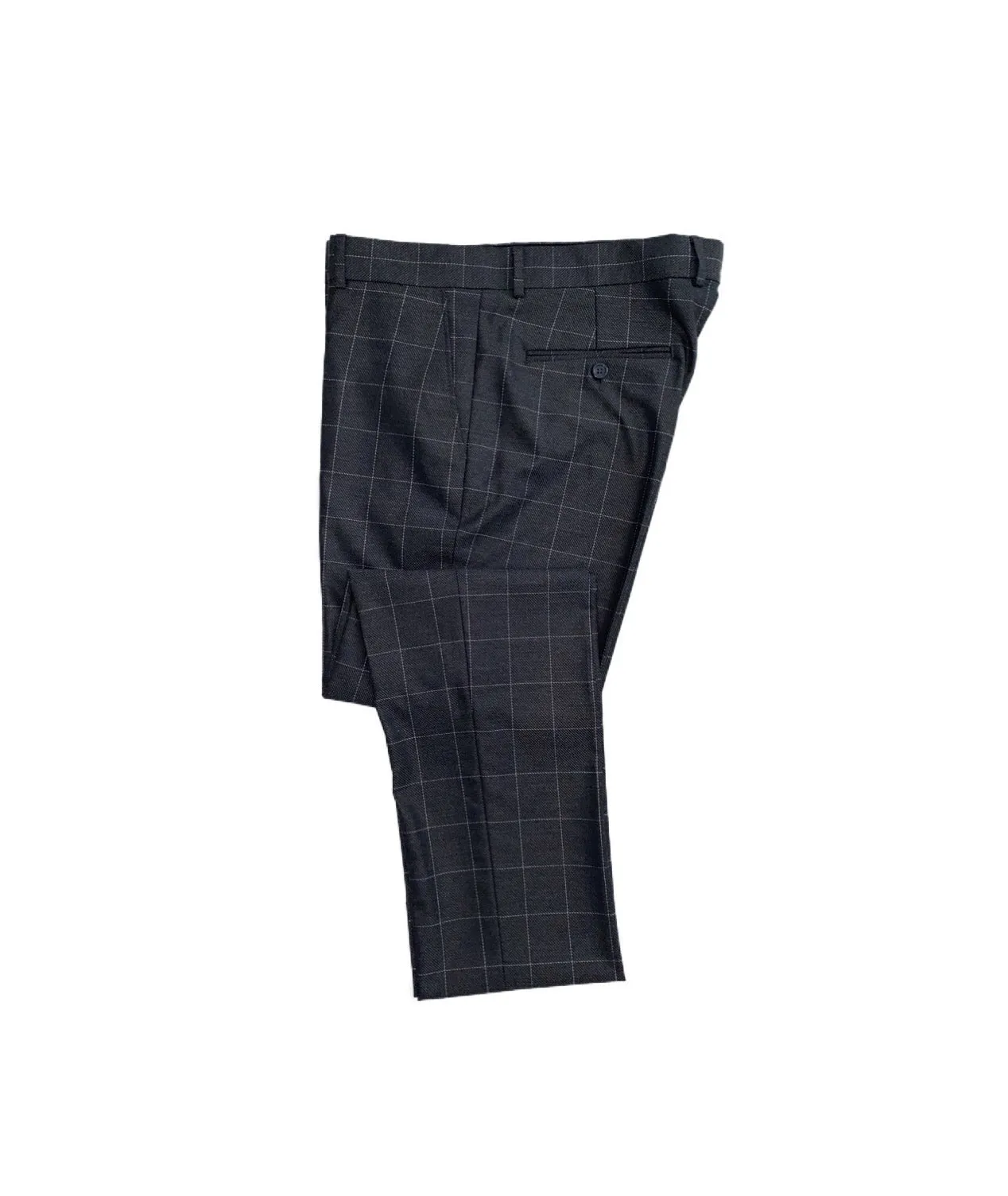 CASSEMON Charcoal Grey Check 3 Piece Suit