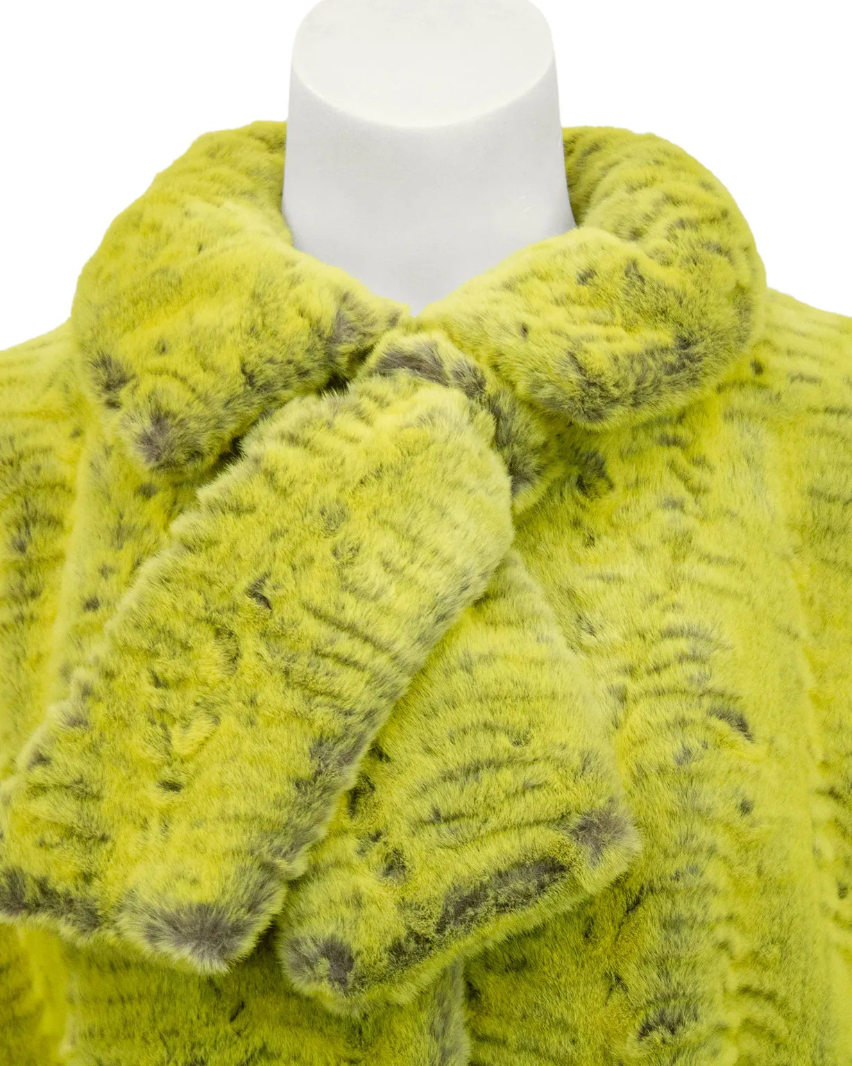 Chartreuse Faux Fur Coat