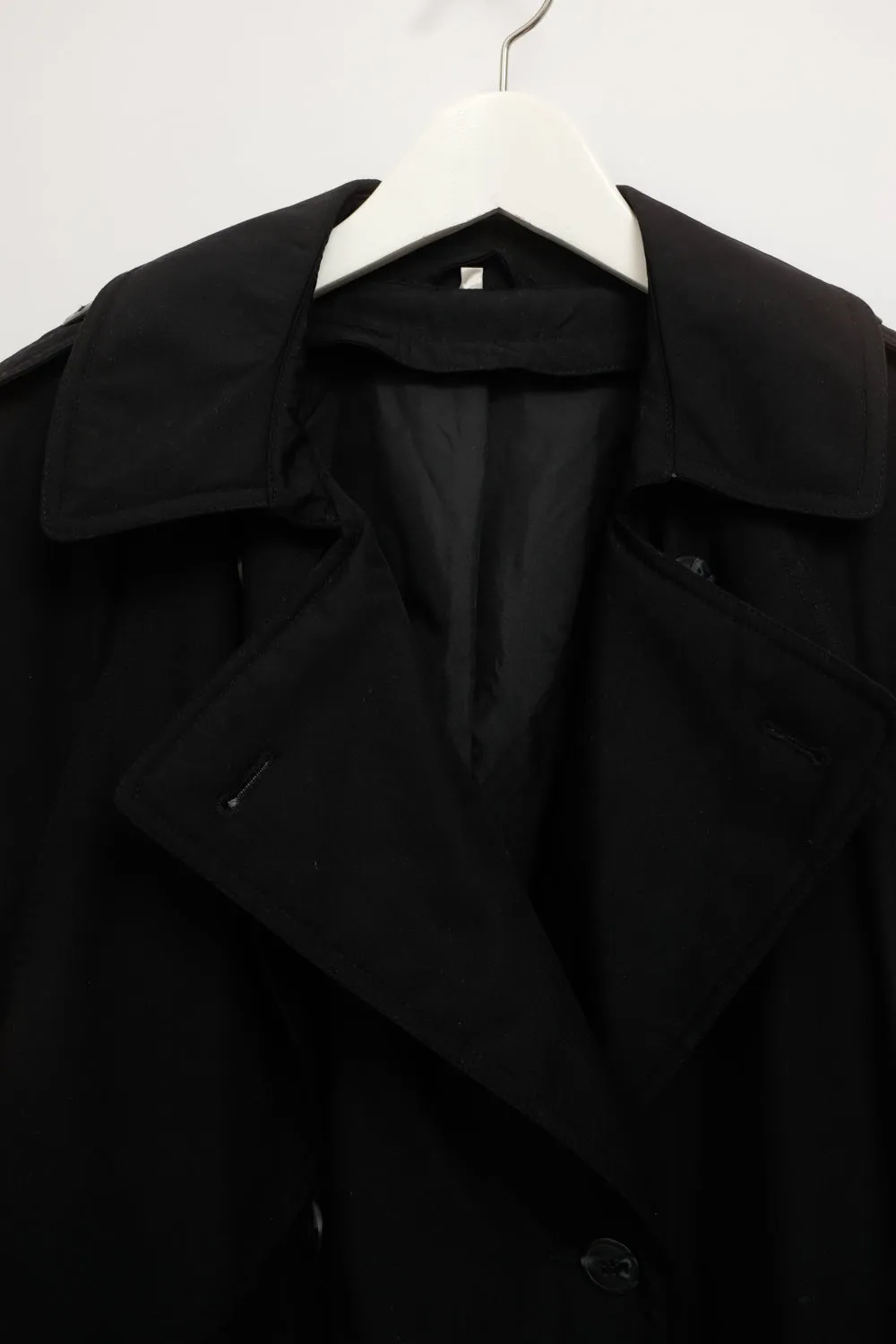 CLASSY BLACK OVERSIZE VINTAGE TRENCH COAT