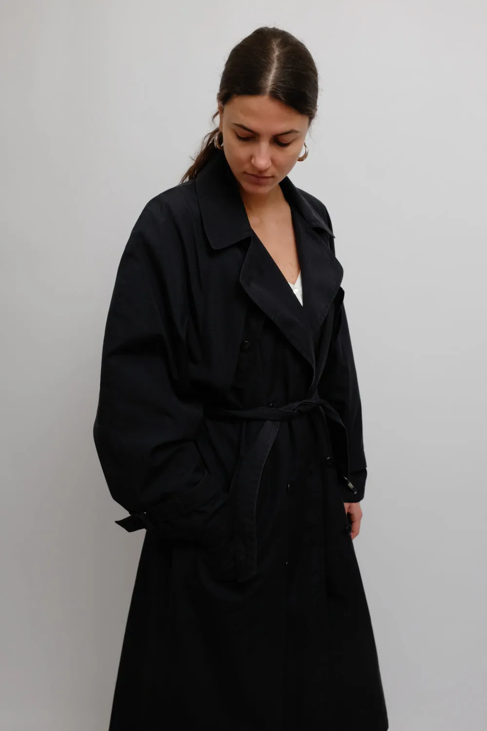 CLASSY NIGHTBLUE OVERSIZE LONG VINTAGE TRENCH