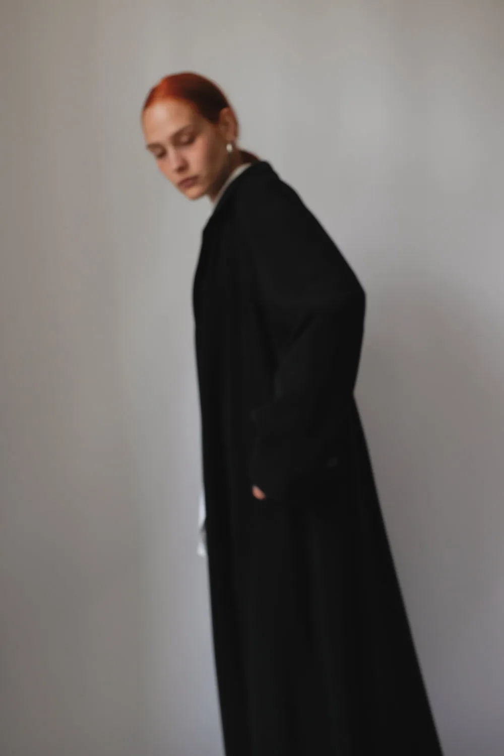 CLEAN BLACK LONG VINTAGE TRENCH COAT