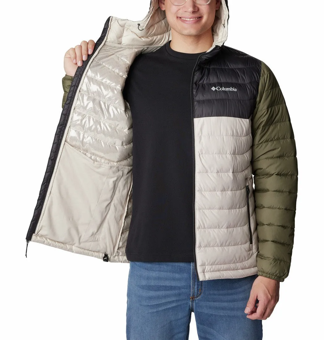 Columbia Mens Powder Lite Hooded Jacket-STONE