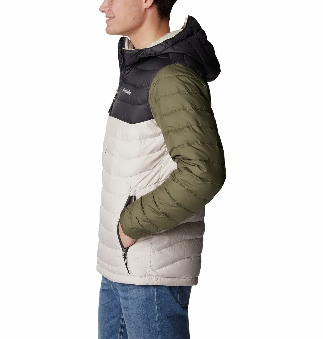 Columbia Mens Powder Lite Hooded Jacket-STONE