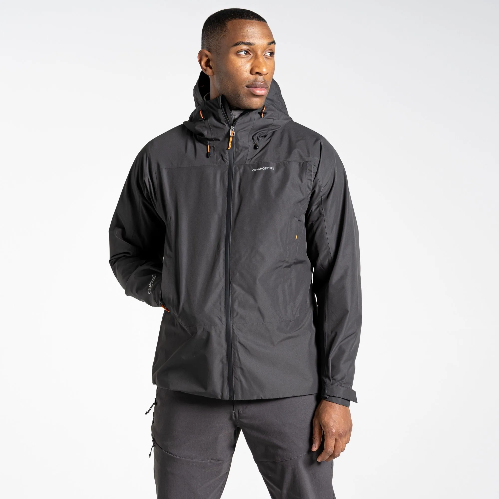 Craghoppers Mens Creevey Waterproof Breahtable Jacket-BLACK PEPPER