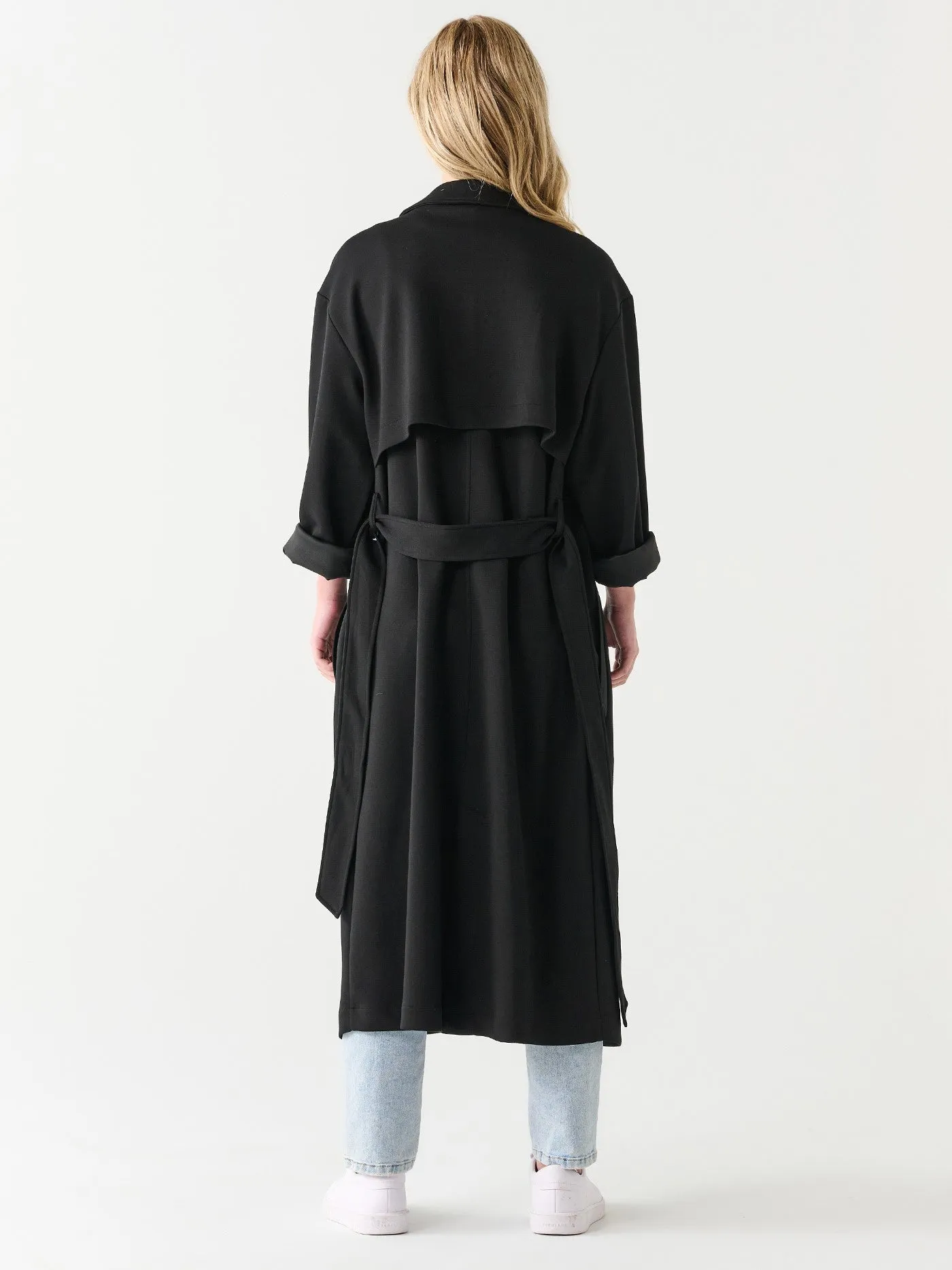 DEX Double Breasted Knit Trench Coat