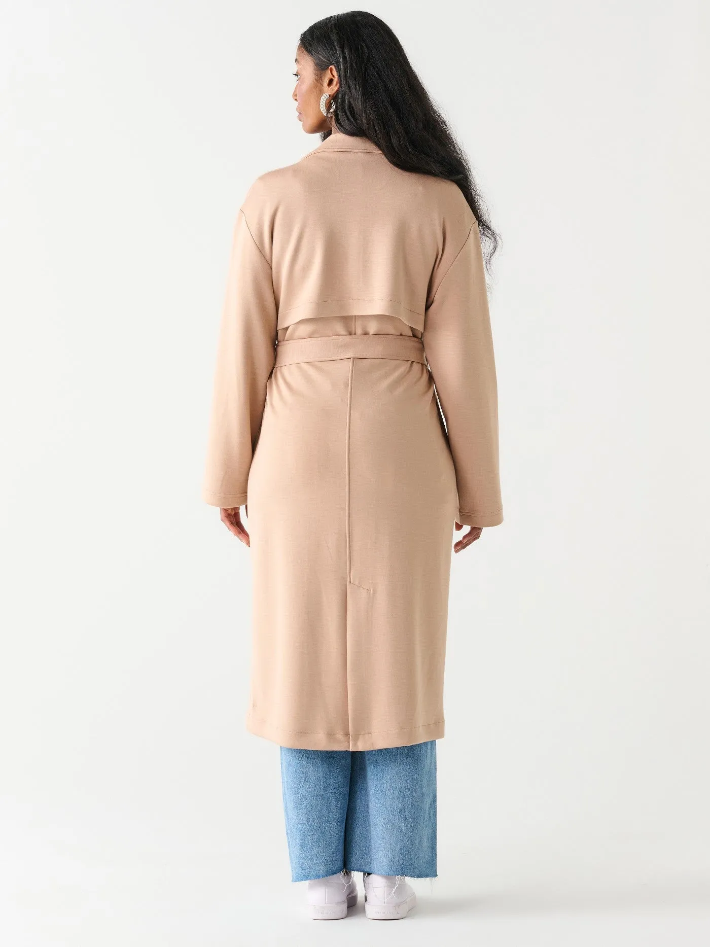 DEX Double Breasted Knit Trench Coat