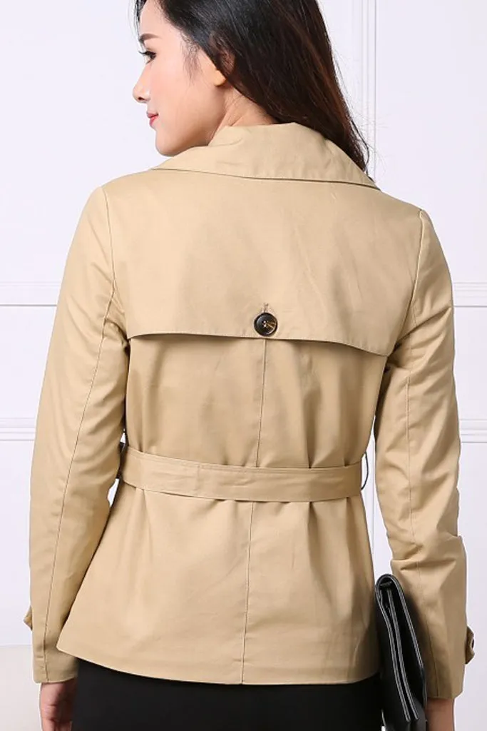 Double Breasted Waist Belted Coat