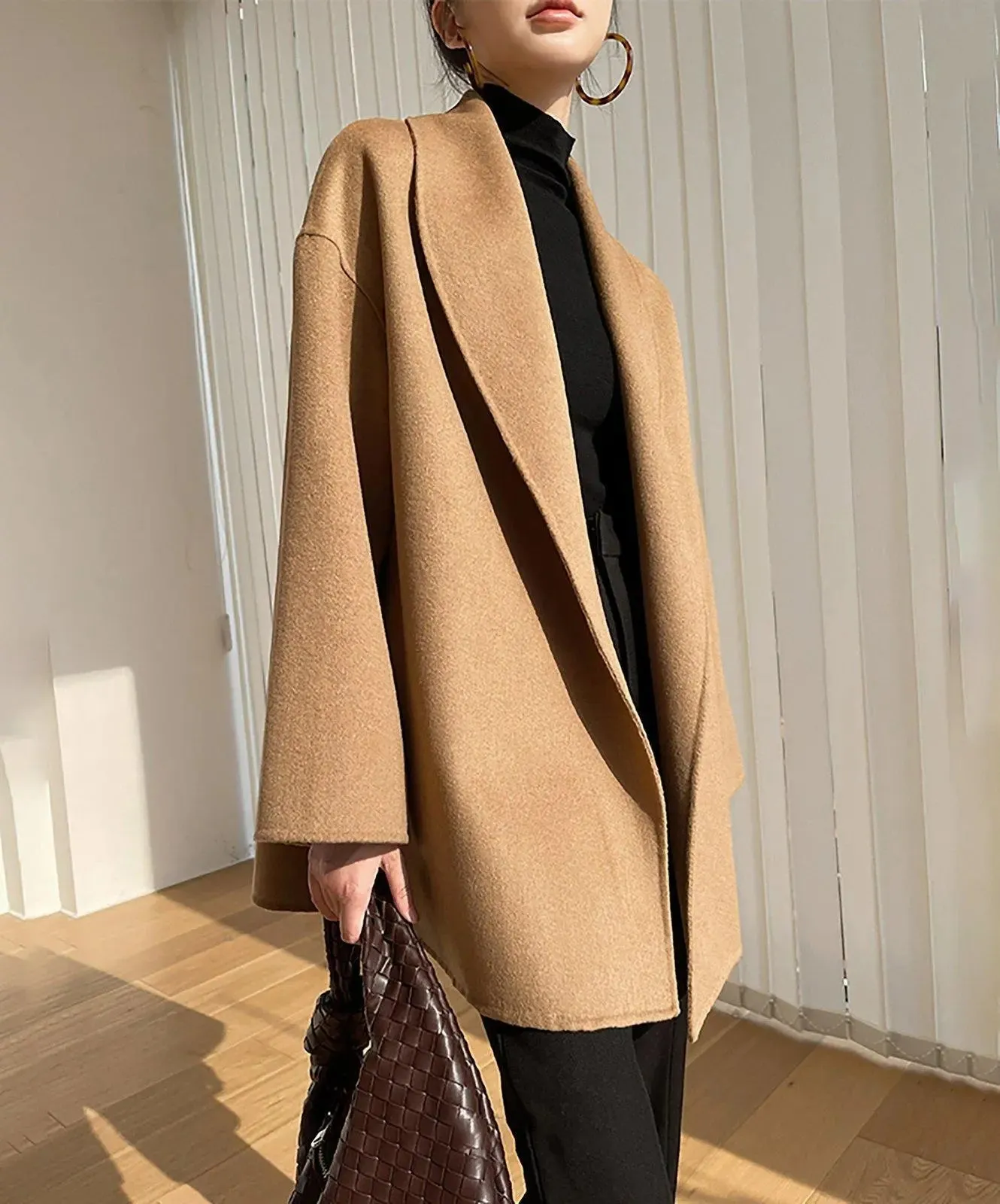 Double Face Wool Wrap Coat