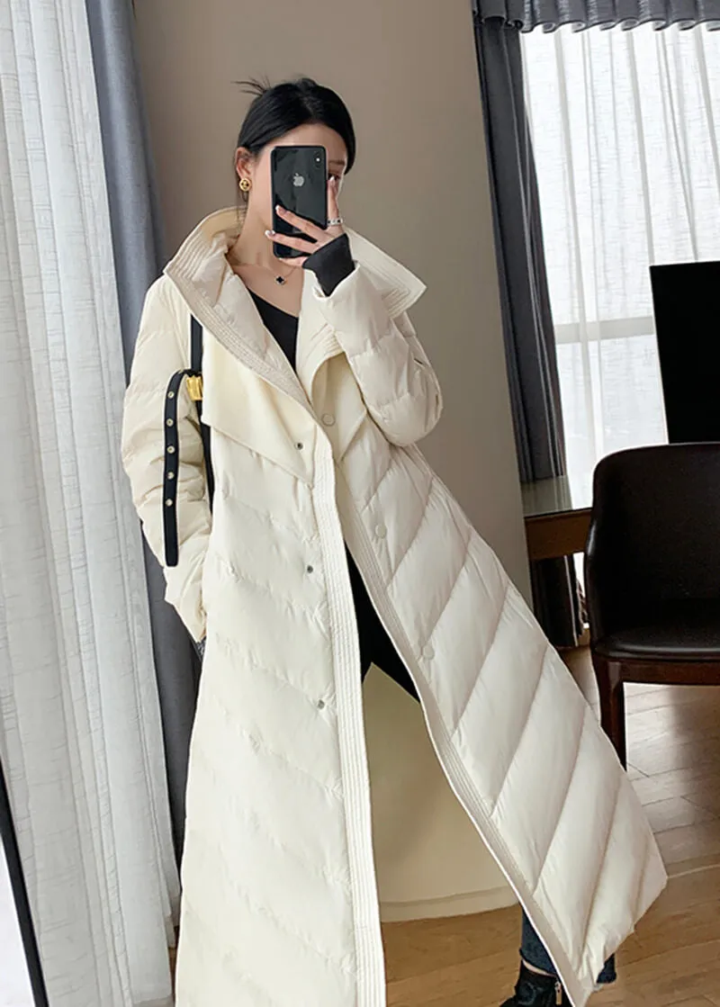 Down Puffer Patchwork Wool Blend Coat