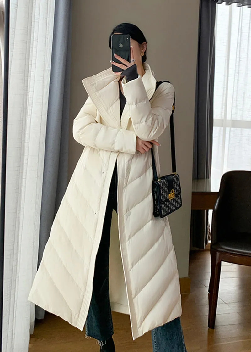 Down Puffer Patchwork Wool Blend Coat