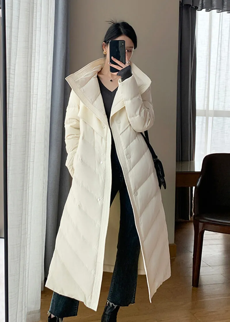 Down Puffer Patchwork Wool Blend Coat