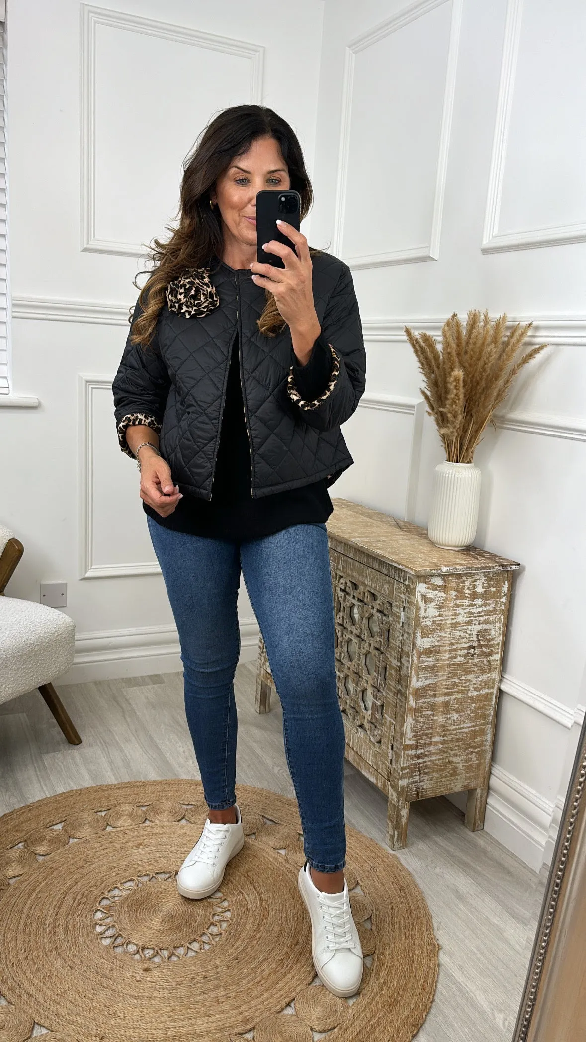 Eden Black Leopard Trim Jacket