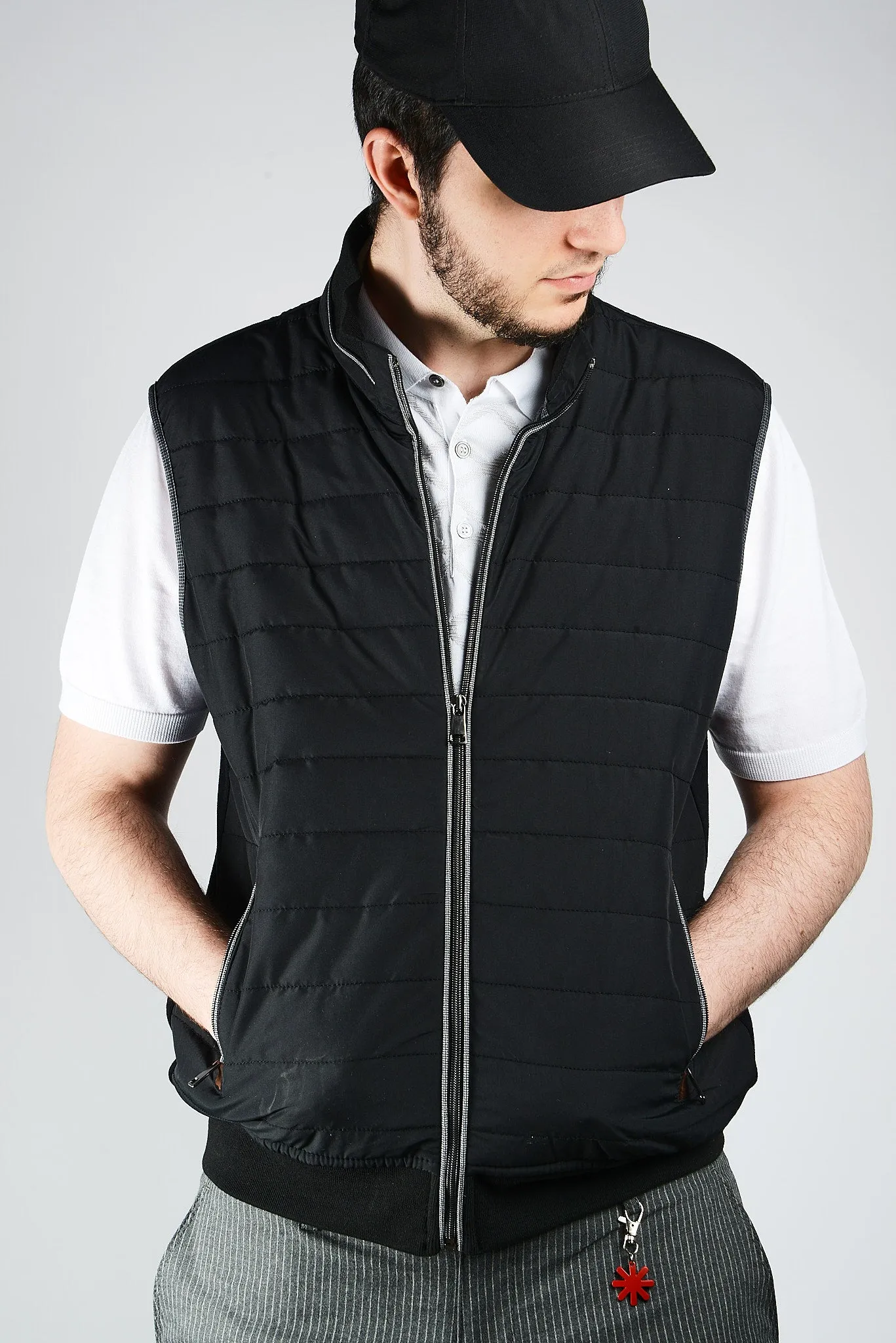 Euro High Collar Puffer Vest