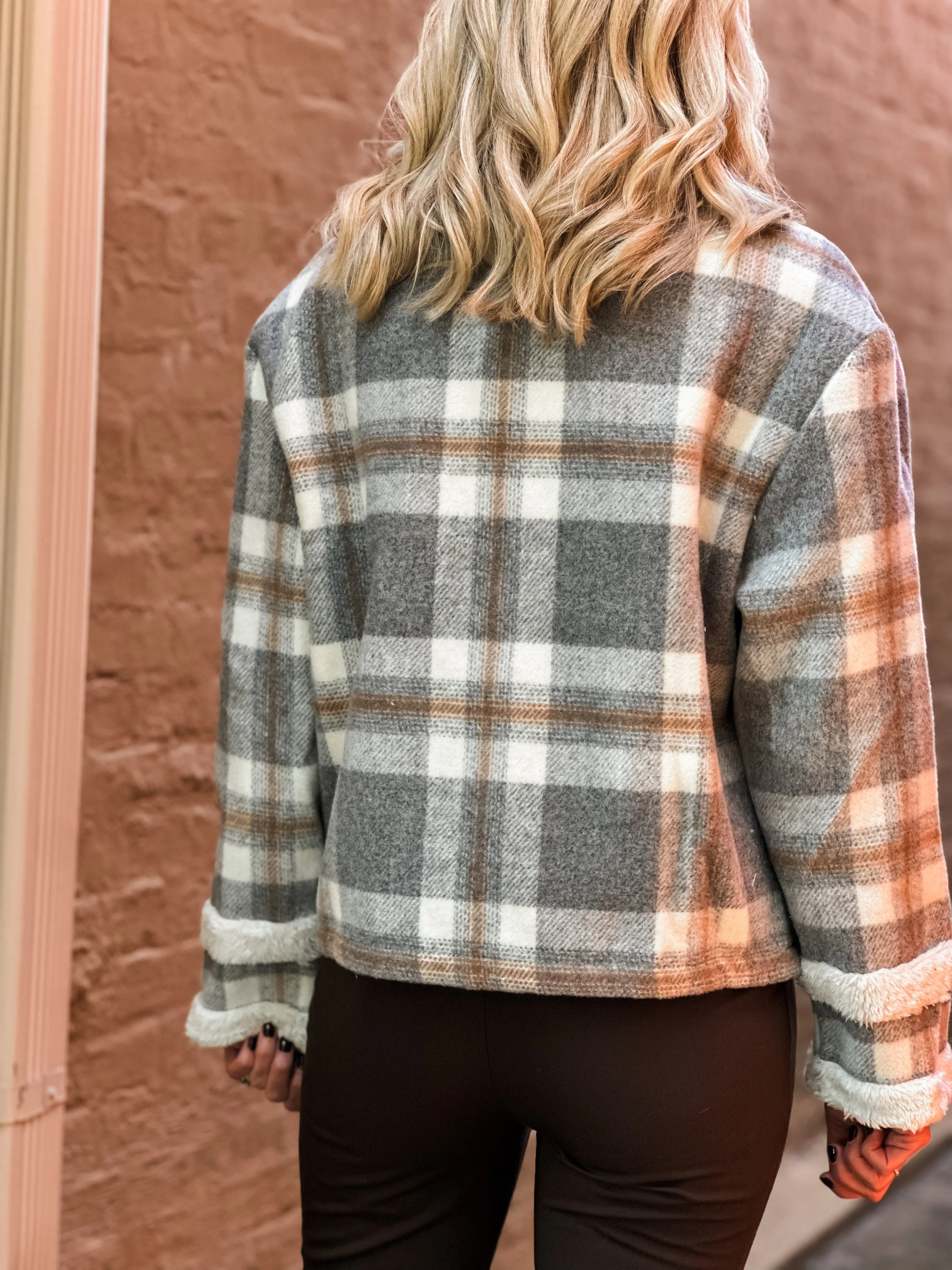 Everyday Plaid Faux Fur Jacket